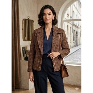 Vintage Tapestry Jacket Heritage Large? Southwest Old Money Classic Chic Office